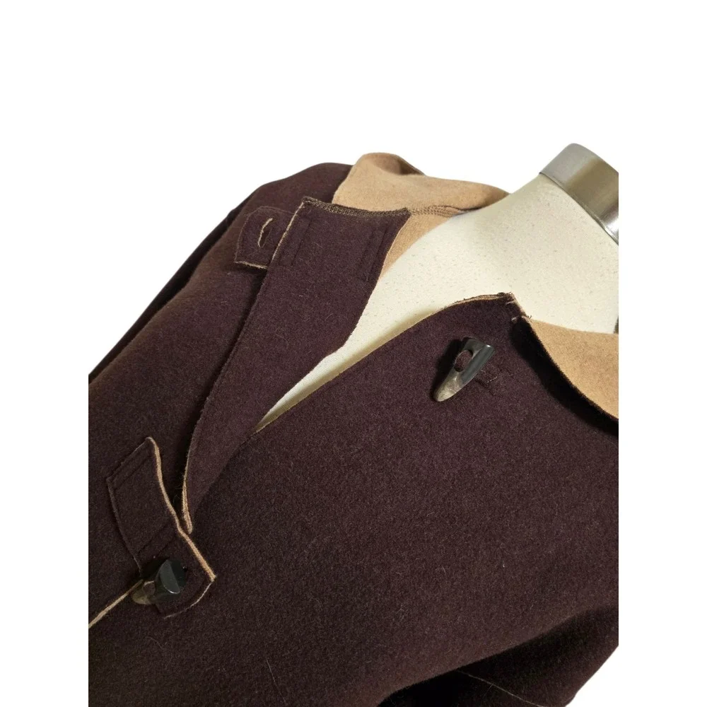 Lauren Ralph Lauren Wool Blend Brown Hooded Toggle Button Coat‎ - Size Large